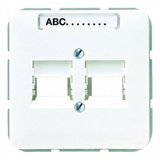 Jung CD range centraalplaat panduit cd500 Modular-Jack 2 connectoren Met label wit 569-2PAND