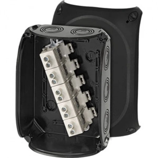 Hensel Kabeldoos IP66/67/69 BM5 6-35 mm² 5 polig Invoer M25/32/40 Zwart