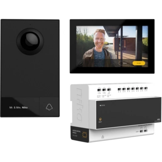 Niko Videokit 2DR CTR + Buiten + Binnen 1 binnenpost zwart 510-01501