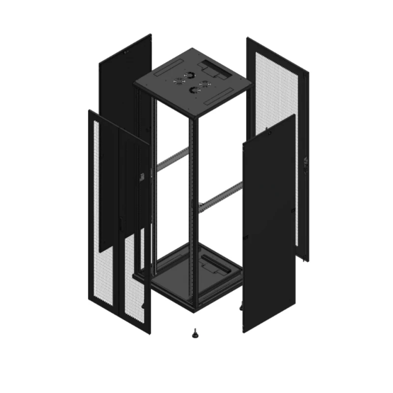 Gigamedia Vloer patchkast AV dubbel PER AR enkel PER 19" 47HE 800x800mm Zwart GGM 704788PPDPPS