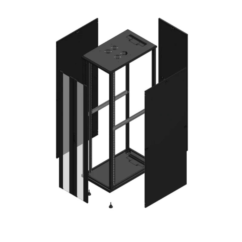 Gigamedia Vloer patchkast AV dubbel VER PAR 19" 47HE 600x1000mm Zwart GGM 7047610PVDPAR