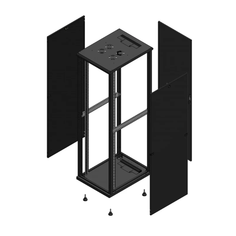 Gigamedia Vloer patchkast SP AR enkel TOL 19" 42HE 600x800mm Zwart GGM 704268SPPTS