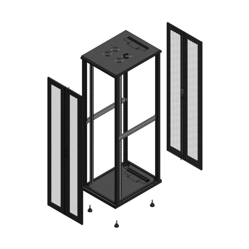 Gigamedia Vloer patchkast AV dubbel PER AR dubbel PER EX 19" 42HE 600x800mm Zwart GGM 704268PPDPPDEX
