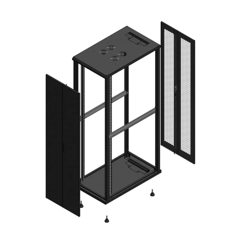 Gigamedia Vloer patchkast AV dubbel TOL AR dubbel PER EX 19" 42HE 600x1000mm Zwart GGM 7042610PTDPPDEX