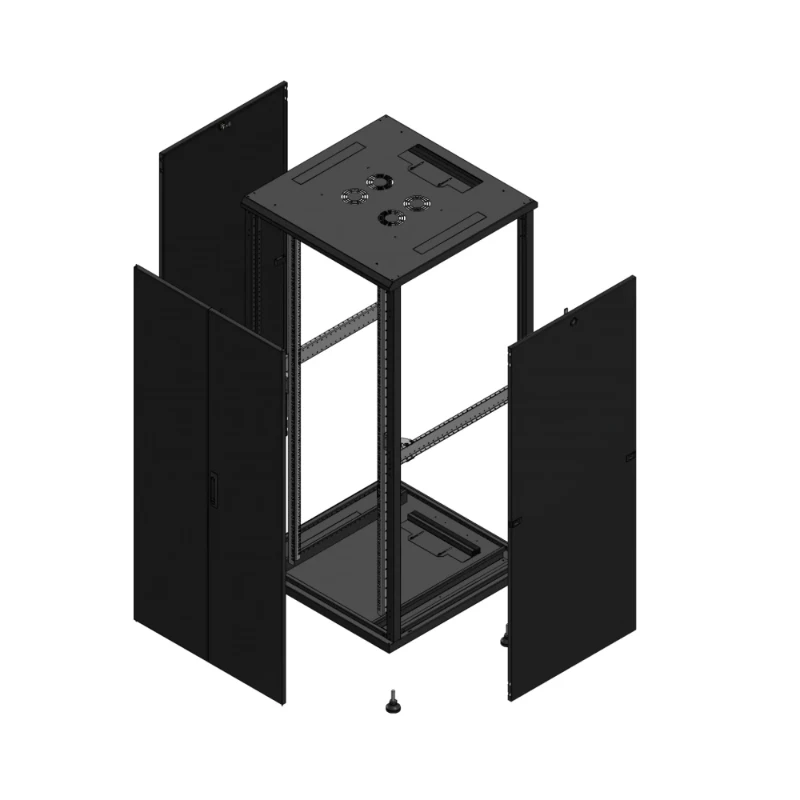 Gigamedia Vloer patchkast AV dubbel TOL SP 19" 36HE 800x800mm Zwart GGM 703688PTDSP