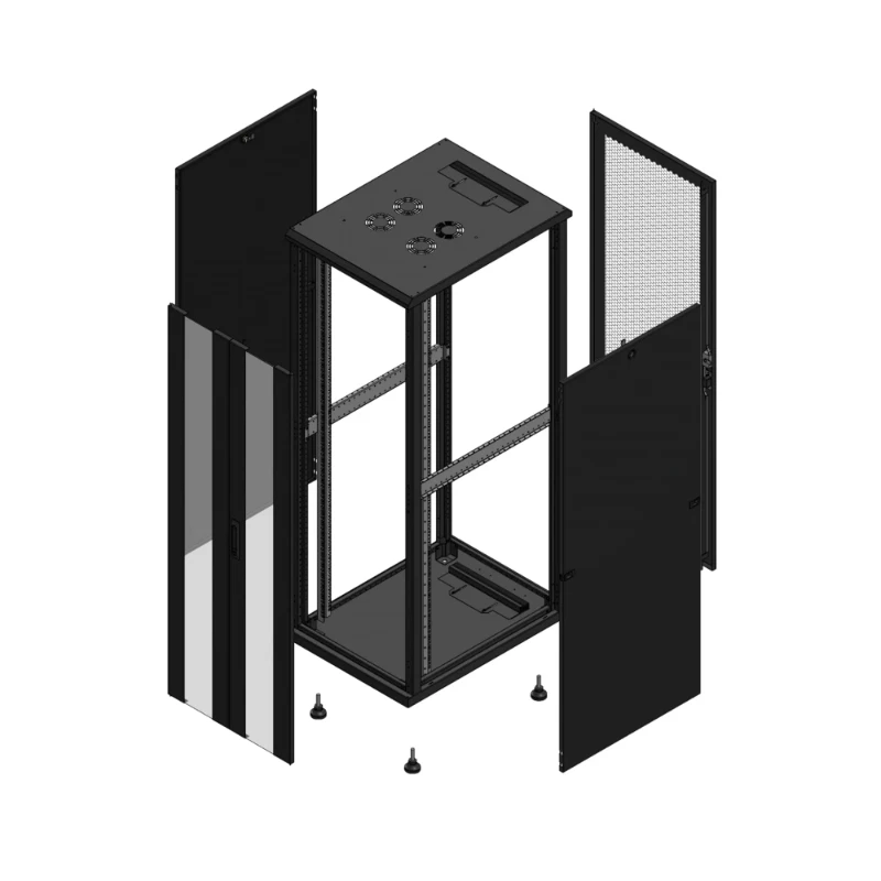 Gigamedia Vloer patchkast AV dubbel VER AR enkel PER 19" 36HE 600x800mm Zwart GGM 703668PVDPPS