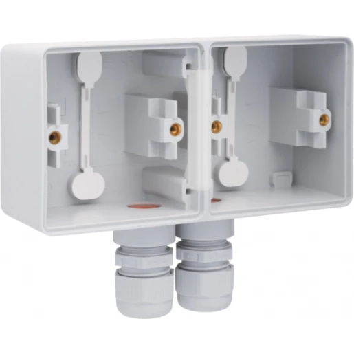 Niko New Hydro Opbouwdoos 2 ingangen 2-voudig grijs Horizontaal 700-84852