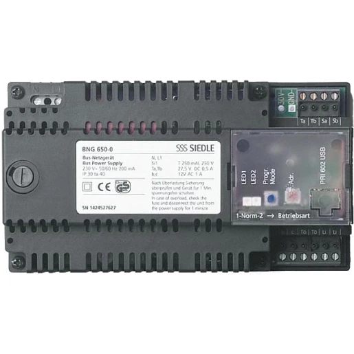 Siedle Busvideo-netvoeding din-rail 12V AC IP20 200035261-00