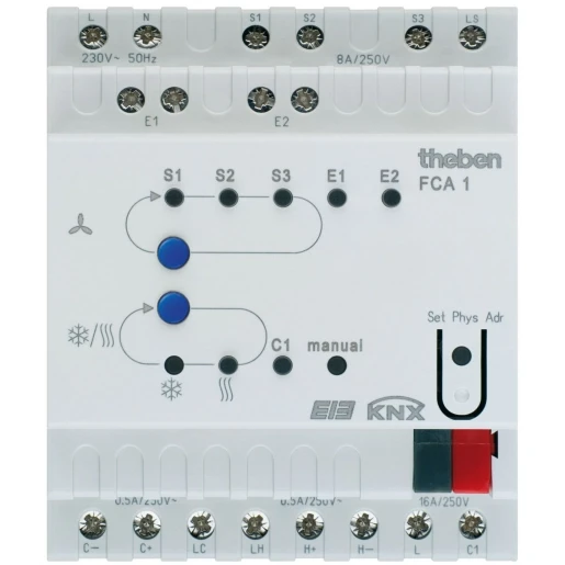 Theben FCA 1 KNX Fan Coil-actor t.b.v. 2-/3-puntsregeling (FCA 1 KNX)
