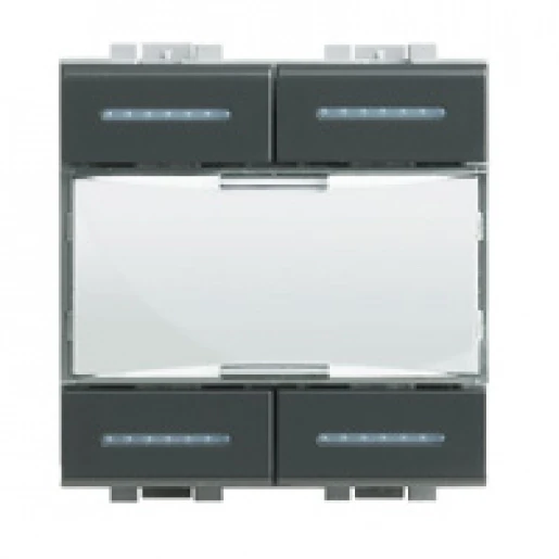 Bticino Livinglight Scenario bediening 4-voudig antraciet met tekstv inbouw IP20 RAL 7016 BTL4680