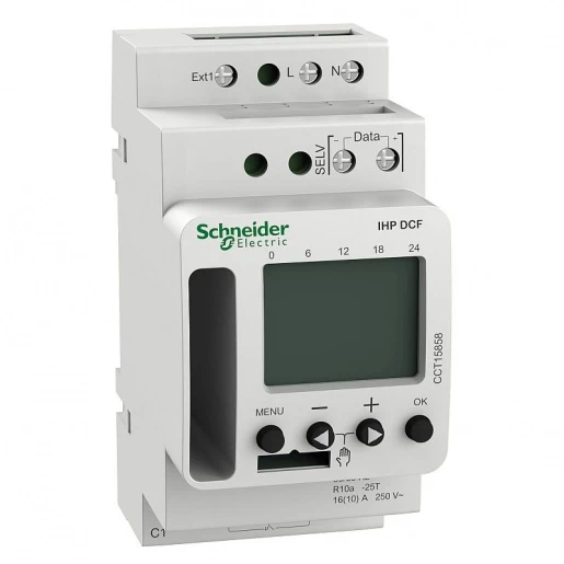 Merten ihp programmeerbare tijdschakelaar digitaal DIN-rail 230V 1 kanaal 16A AC CCT15858
