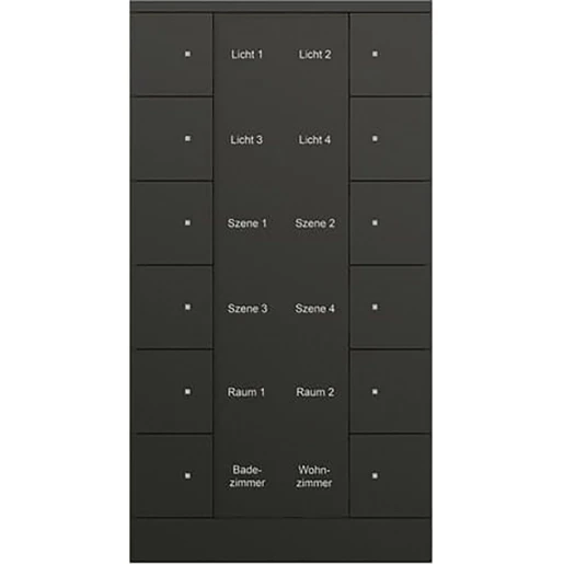 ABB Busch-Jaeger I-bus KNX Bediening sensor Climaeco KNX 12-voudig zwart met tekstv IP20 RAL 9005 2CKA006330A0076