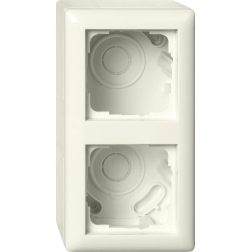 Gira Standaard 55 Opbouwbehuizing + afdekraam 2-voudig wit Horizontaal en verticaal 106201