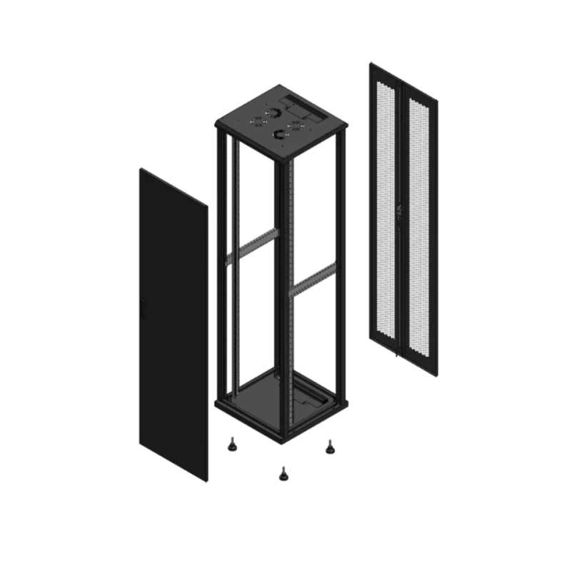 Gigamedia Vloer patchkast AV enkel TOL AR dubbel PER EX 19" 47HE 600x600mm Zwart GGM 704766PTSPPDEX