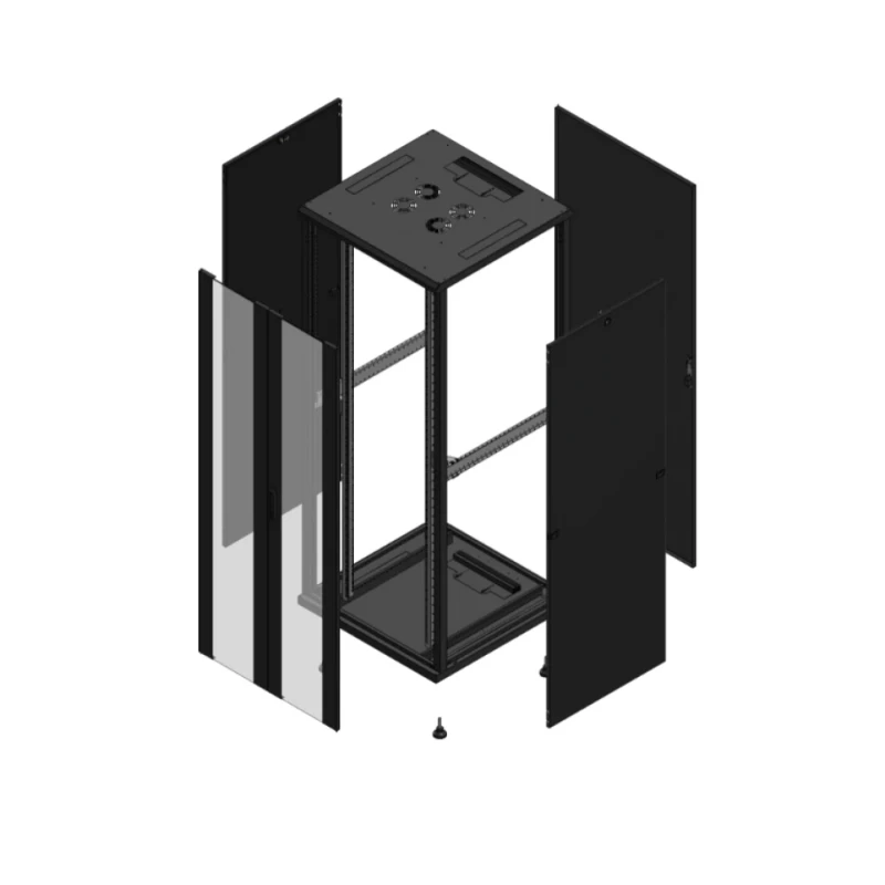 Gigamedia Vloer patchkast AV dubbel VER AR enkel TOL 19" 42HE 800x800mm Zwart GGM 704288PVDPTS