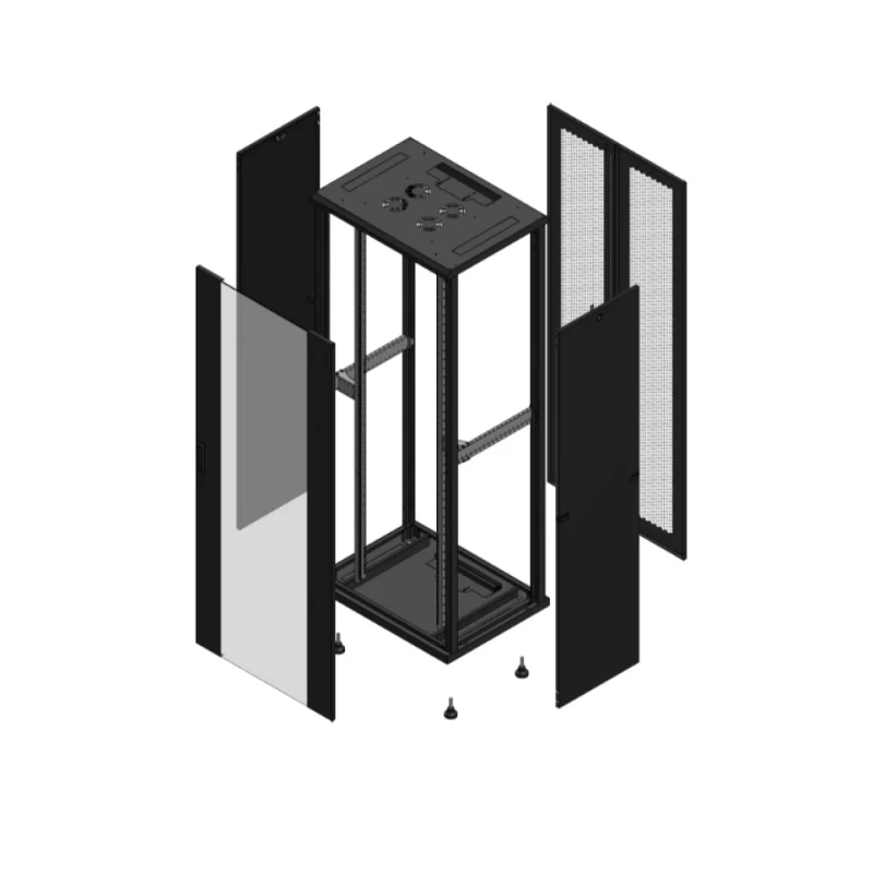 Gigamedia Vloer patchkast AV enkel VER AR dubbel PER 19" 42HE 800x600mm Zwart GGM 704286PVSPPD