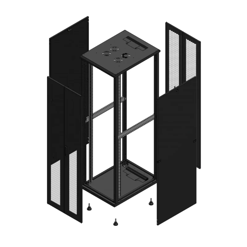 Gigamedia Vloer patchkast AV dubbel PER AR dubbel PER 19" 42HE 600x800mm Zwart GGM 704268PPDPPD