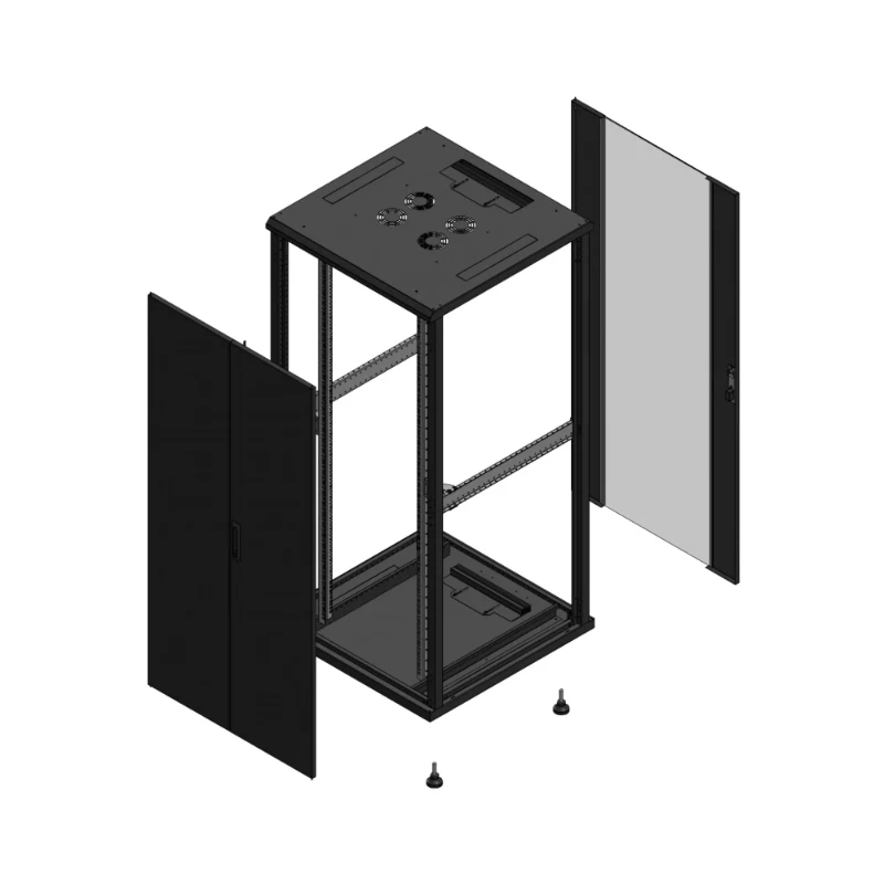 Gigamedia Vloer patchkast AV dubbel TOL AR enkel VER EX 19" 36HE 800x800mm Zwart GGM 703688PTDPVSEX