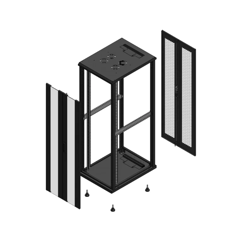Gigamedia Vloer patchkast AV dubbel VER AR dubbel PER EX 19" 36HE 600x800mm Zwart GGM 703668PVDPPDEX