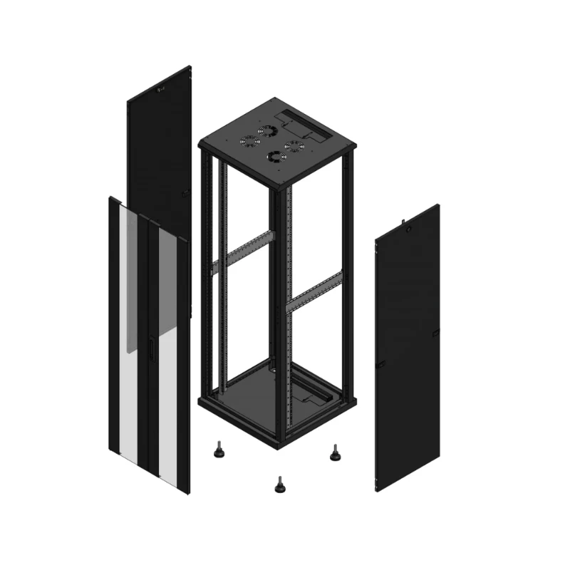 Gigamedia Vloer patchkast AV dubbel VER SP 19" 36HE 600x600mm Zwart GGM 703666PVDSP