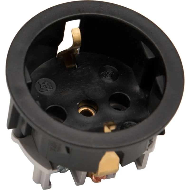 Martin Kaiser Inbouw toestelcontactdoos ra 50 x 50 mm 250V 16A IP20 zwart 391/1/SW