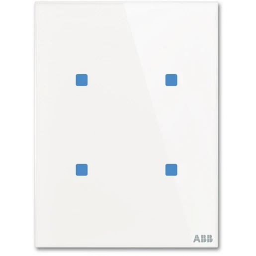 ABB Busch-Jaeger Tacteo Glas aanraaksensor KNX 4-voudig wit met tekstv IP20 2CKA006300A1593