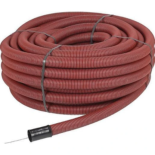 Frankische Kabuflex mantelbuis 90mm rood + trekkoord 50mtr rol