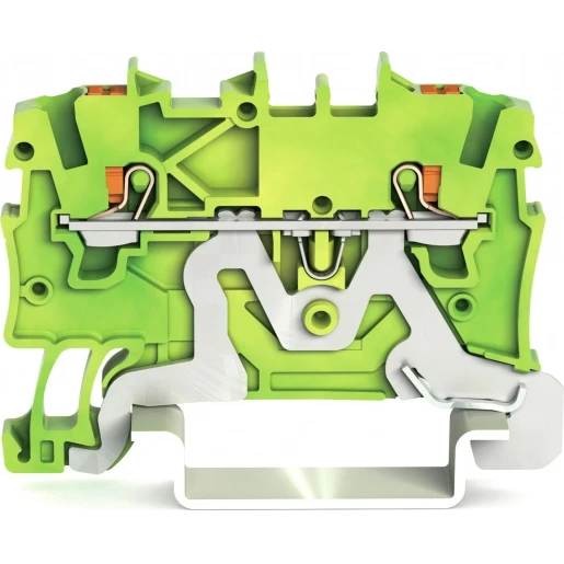 Wago 2-draads aardklem Met drukknop 1mm² groen-geel