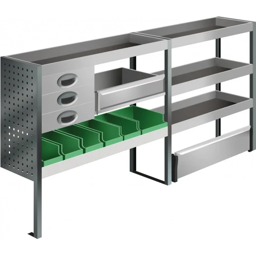 Bizline WERKBANK LADENBLOK 1874x300mm grijs kleine onderdelen bak 771031