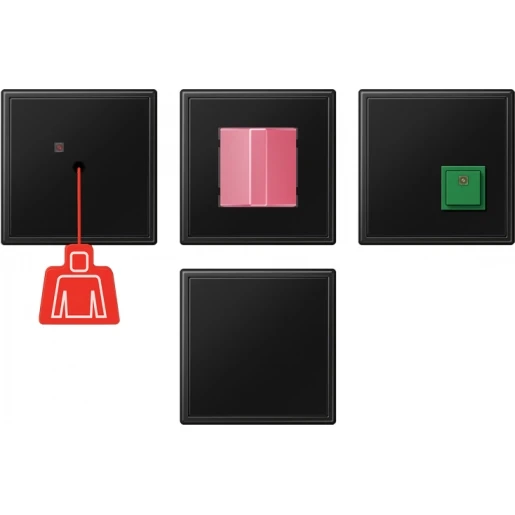 Jung LS range miva-set ls range grafietzwart mat set compleet 71x71mm zwart NRSLS0834SWM