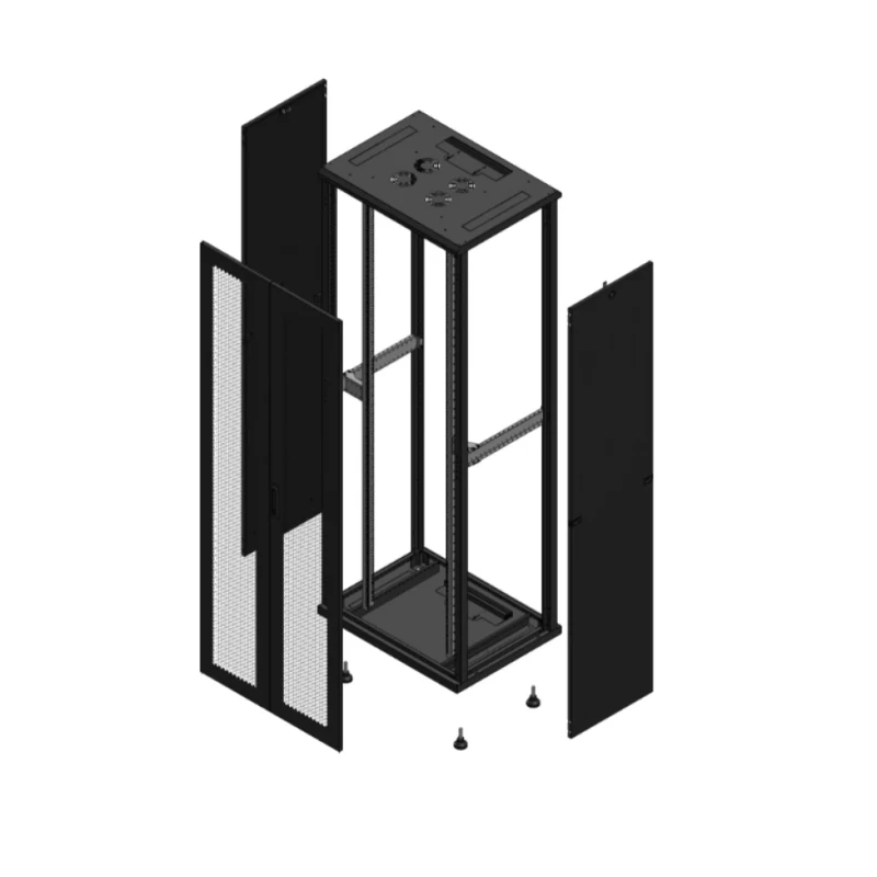 Gigamedia Vloer patchkast AV dubbel PER SP 19" 47HE 800x600mm Zwart GGM 704786PPDSP