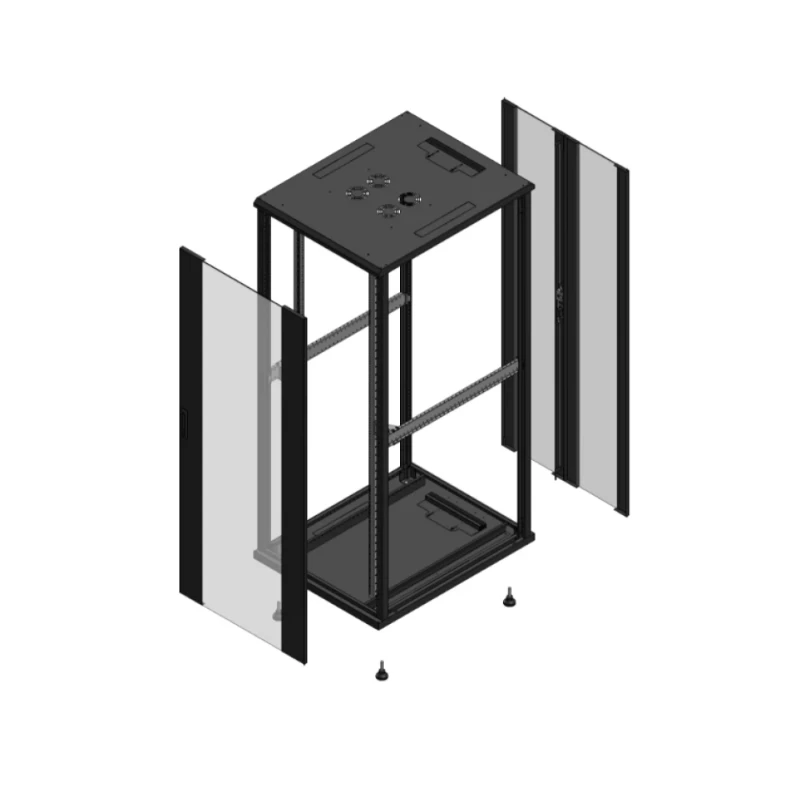 Gigamedia Vloer patchkast AV enkel VER AR dubbel VER EX 19" 42HE 800x1000mm Zwart GGM 7042810PVSPVDEX