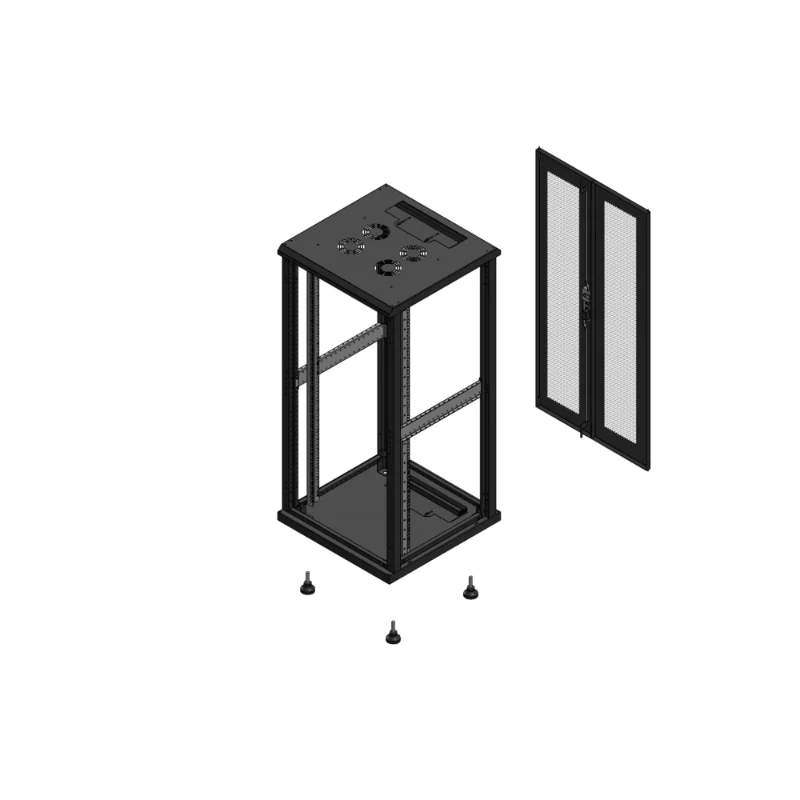 Gigamedia Vloer patchkast SP AR dubbel PER EX 19" 26HE 600x600mm Zwart GGM 702666SPPPDEX