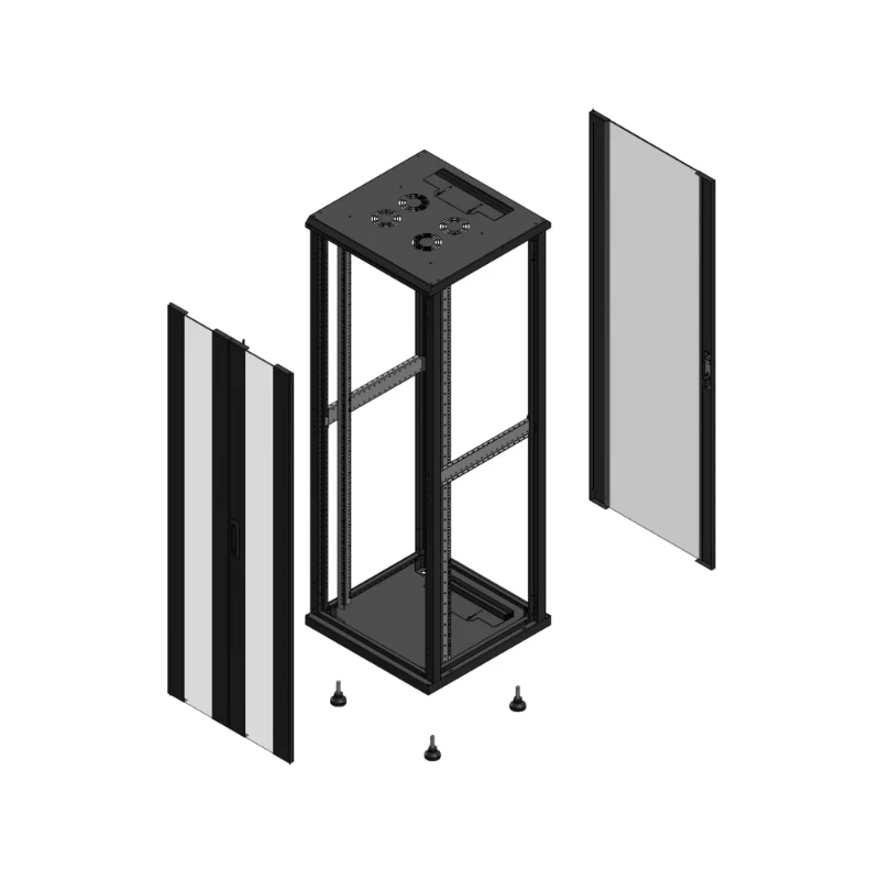 Gigamedia Vloer patchkast AV dubbel VER AR enkel VER EX 19" 36HE 600x600mm Zwart GGM 703666PVDPVSEX