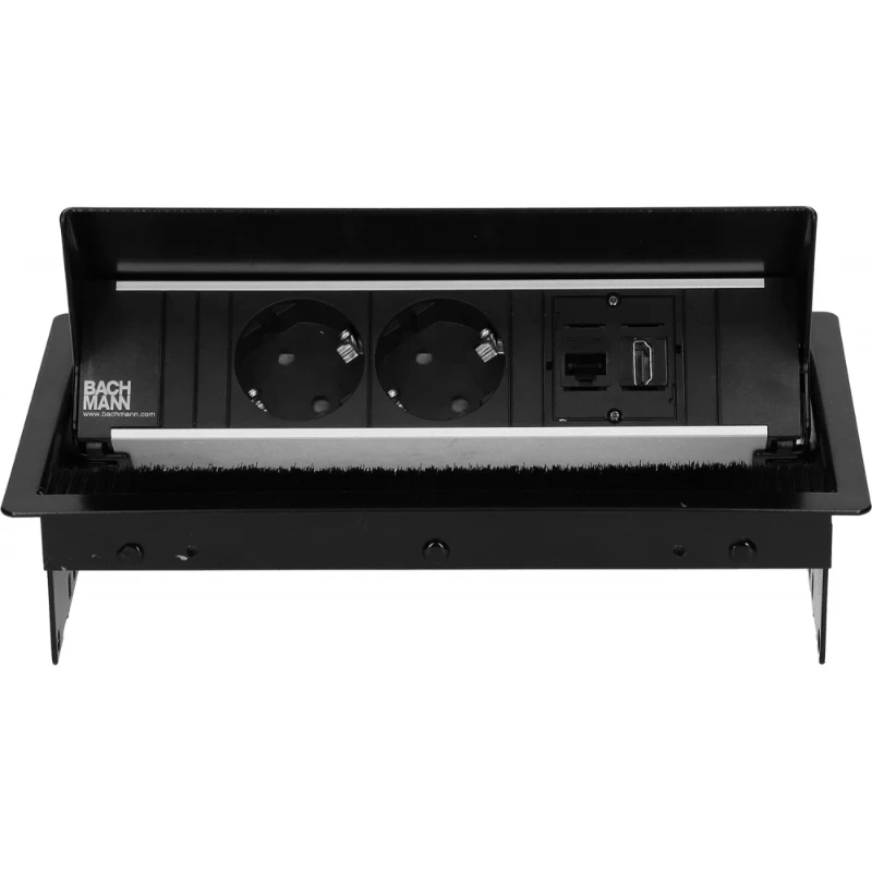 OCS Coni 2x 230V RA + 1x Cat6U b/b + 1x HDMI b/b 0,2m GST zwart