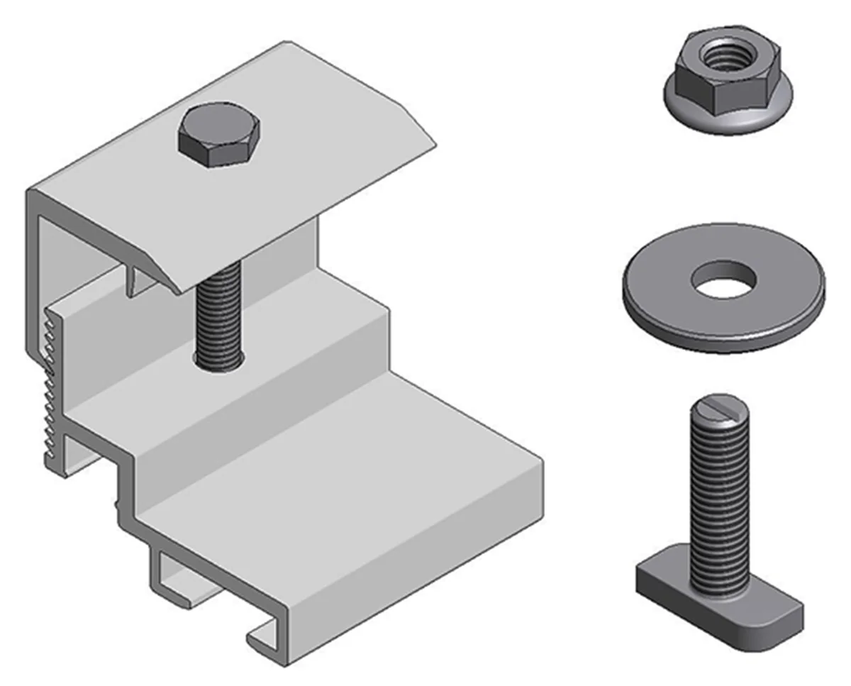 Van der Valk Micro omvormer klem set voor 28-50mm, Aluminium 721581