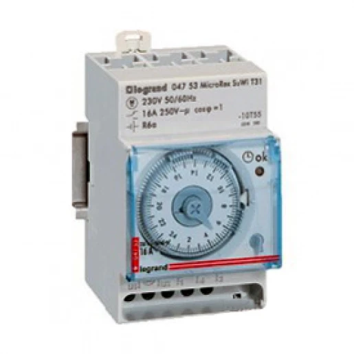 Legrand tijdschakelklok analoog paneelbouw AC DIN-rail 17A 230V 1 kanaal 412828