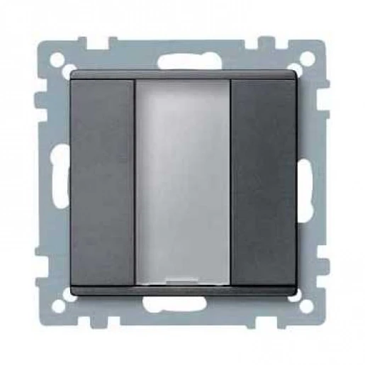 Merten SpaceLogic KNX Drukknopmodule KNX 2-voudig antraciet met tekstv inbouw IP20 RAL 7024 MTN627514