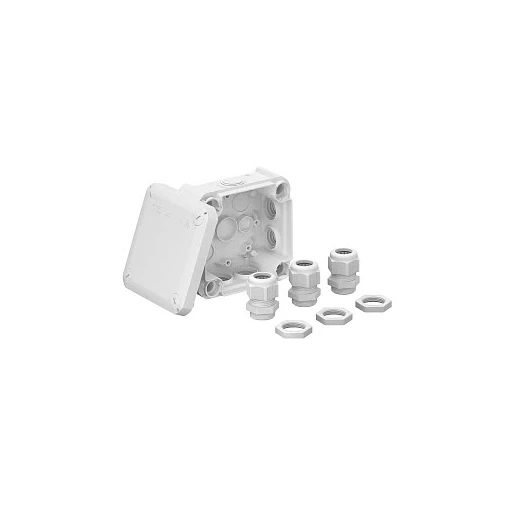 OBO Kabeldoos invoer m25+3 wartel+3 moer 114x114x57 pp lichtgrijs
