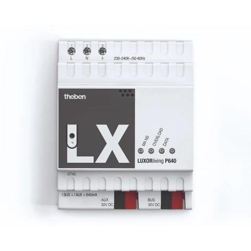Theben LuxorLiving Netvoeding KNX 640mA 30V DIN-rail 4800990