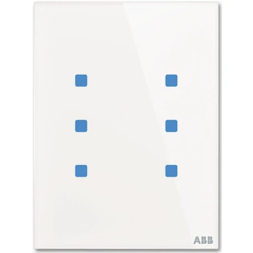 ABB Busch-Jaeger Tacteo Glas aanraaksensor KNX 6-voudig wit met tekstv IP20 2CKA006300A1594