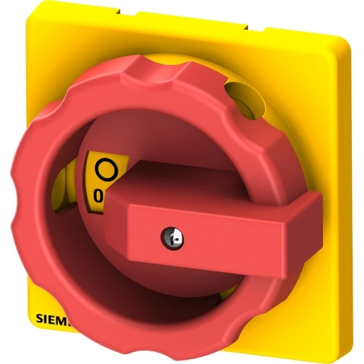 Siemens ROTARY OPERATING MECHANISM ACTUATING LEVER RED / YELLOW FOR FOUR-HOLE FRONT MOUNTING WITH SHAFT 300 MM LONG AND COUPLING FOR 25 A AND 32 A ACCESSORY FOR MAIN AND EMERGENCY SWITCHING-OFF SWITCH