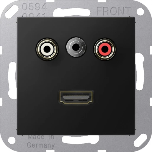 Jung A range afdekking a500 matzwart audio/jack/hdmi MAA1082SWM
