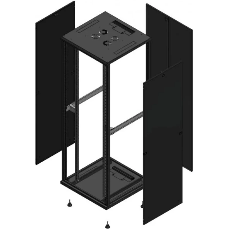 Gigamedia Vloer patchkast SP AR dubbel TOL 19" 47HE 800x800mm Zwart GGM 704788SPPTD