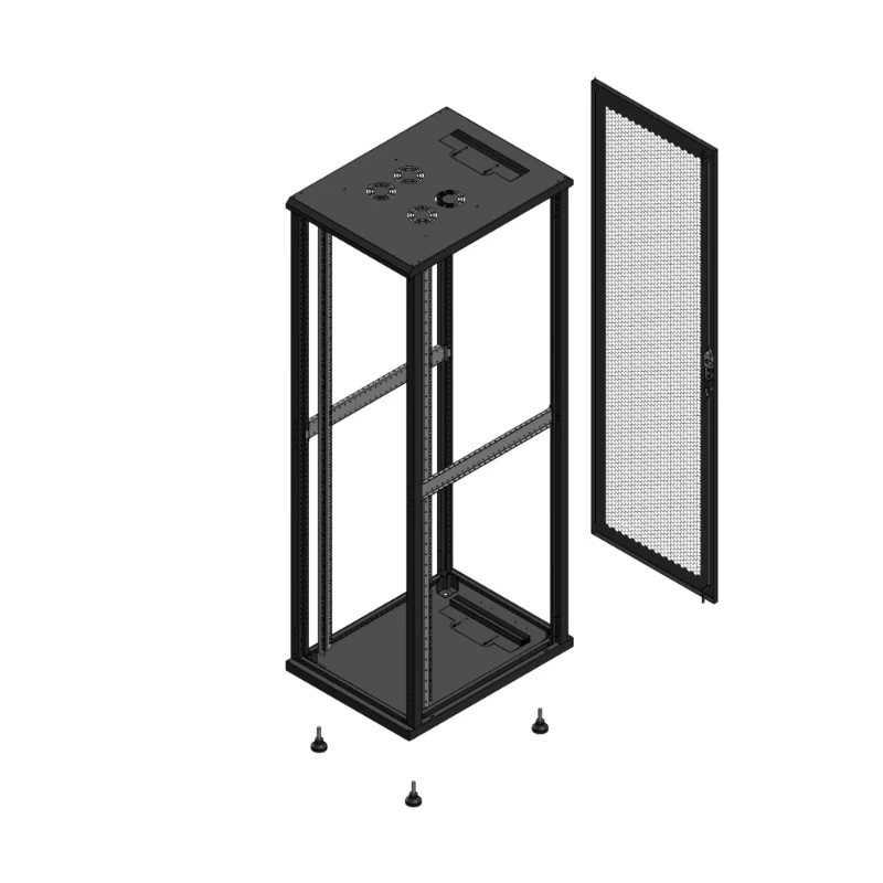 Gigamedia Vloer patchkast SP AR enkel PER EX 19" 42HE 600x800mm Zwart GGM 704268SPPPSEX