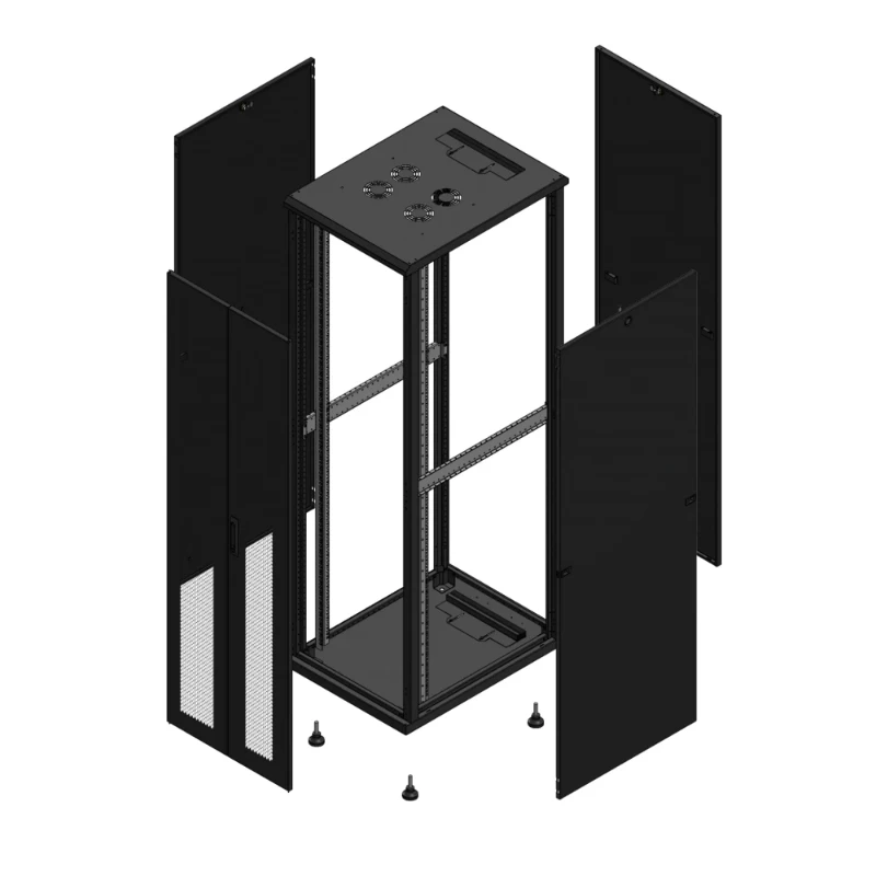 Gigamedia Vloer patchkast AV dubbel PER PAR 19" 42HE 600x800mm Zwart GGM 704268PPDPAR