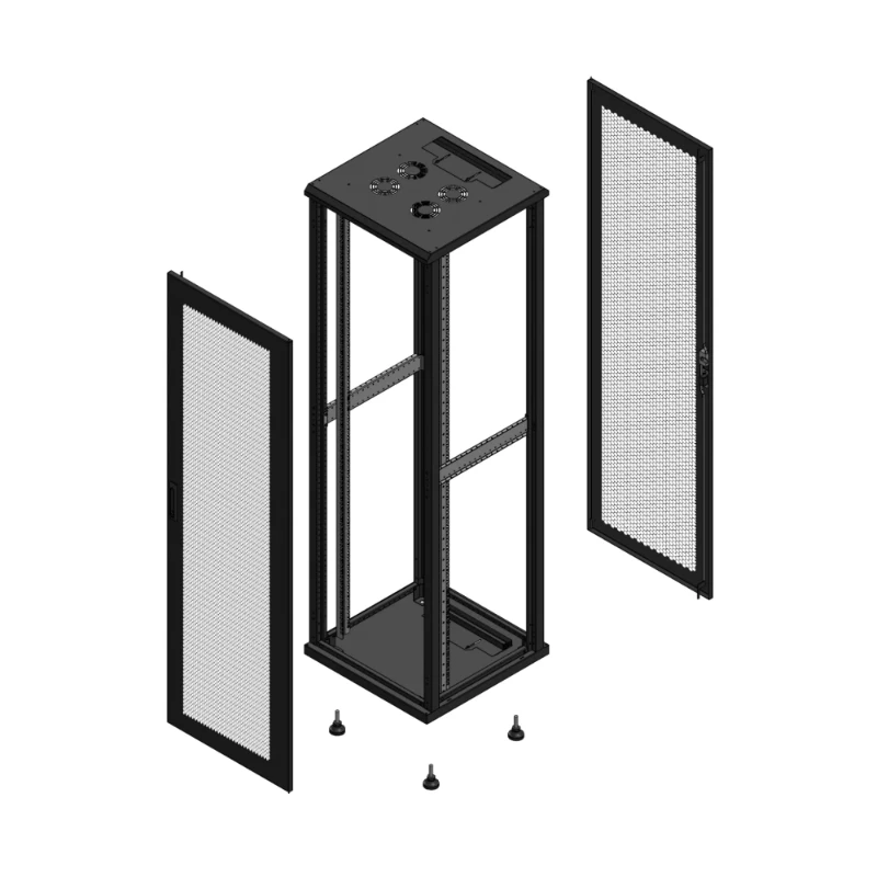 Gigamedia Vloer patchkast AV enkel PER AR enkel PER EX 19" 42HE 600x600mm Zwart GGM 704266PPSPPSEX