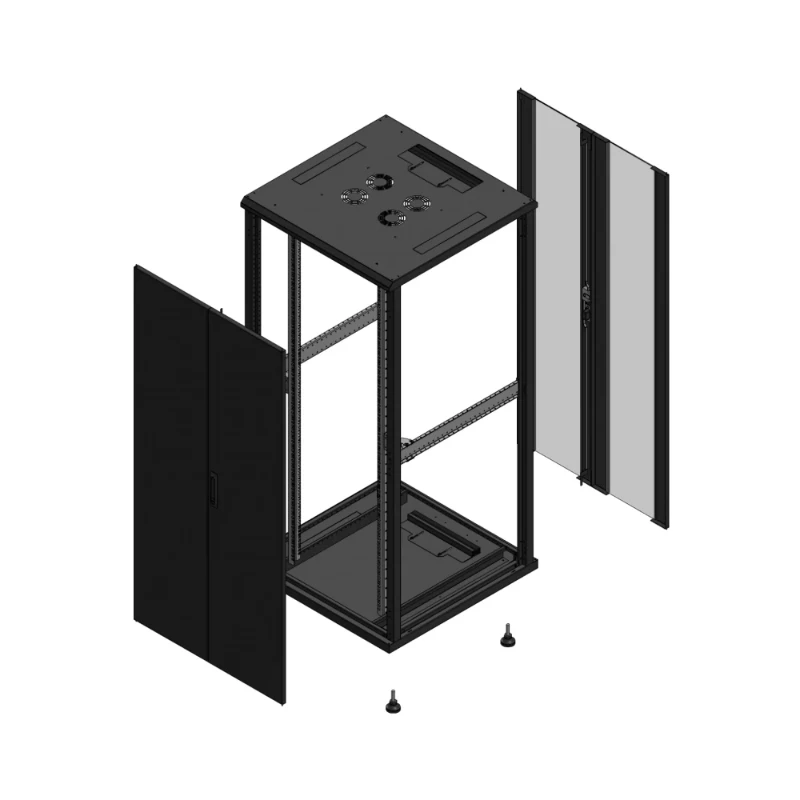 Gigamedia Vloer patchkast AV dubbel TOL AR dubbel VER EX 19" 36HE 800x800mm Zwart GGM 703688PTDPVDEX