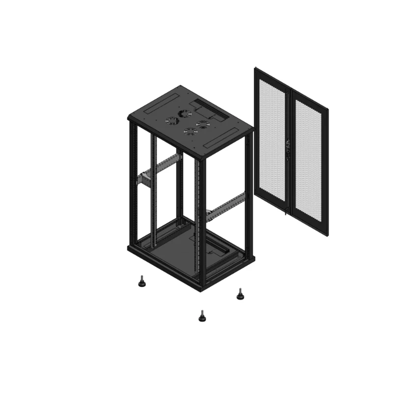 Gigamedia Vloer patchkast SP AR dubbel PER EX 19" 26HE 800x600mm Zwart GGM 702686SPPPDEX