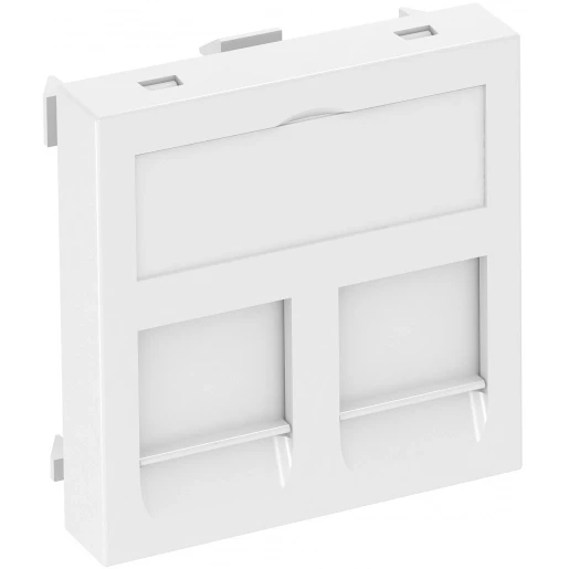 OBO DTG Data techniek drager Type A PC Inbouwkap data-connector Basiselement met centrale afdekplaat Met label wit 6119202